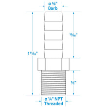 Seachoice Male Hose Barb, 3/8 In. With 1/4 In. Thread Default Title -Modern Boat Sales & Service