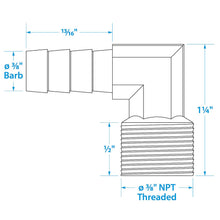 Seachoice 90-Degree Fuel Elbow, 3/8 In. With 3/8 In. Thread -Modern Boat Sales & Service