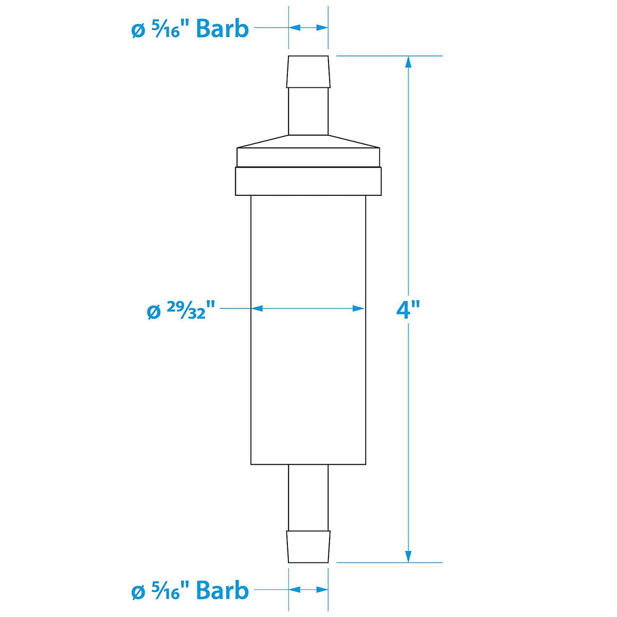 Seachoice in-Line Fuel Filter, 5/16 in., Plastic, Outboard, 20 Micron -Modern Boat Sales & Service