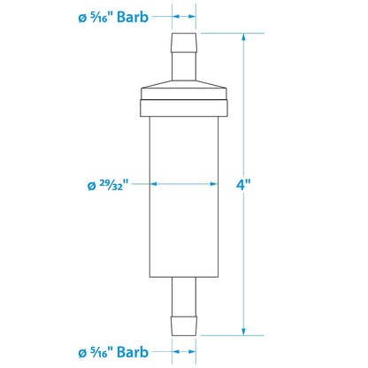 Seachoice in-Line Fuel Filter, 5/16 in., Plastic, Outboard, 20 Micron -Modern Boat Sales & Service