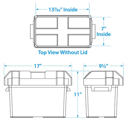Seachoice 22080 USCG-Approved Marine Group 27 Series Standard Battery Box with Strap & Mounting Kit -Modern Boat Sales & Service