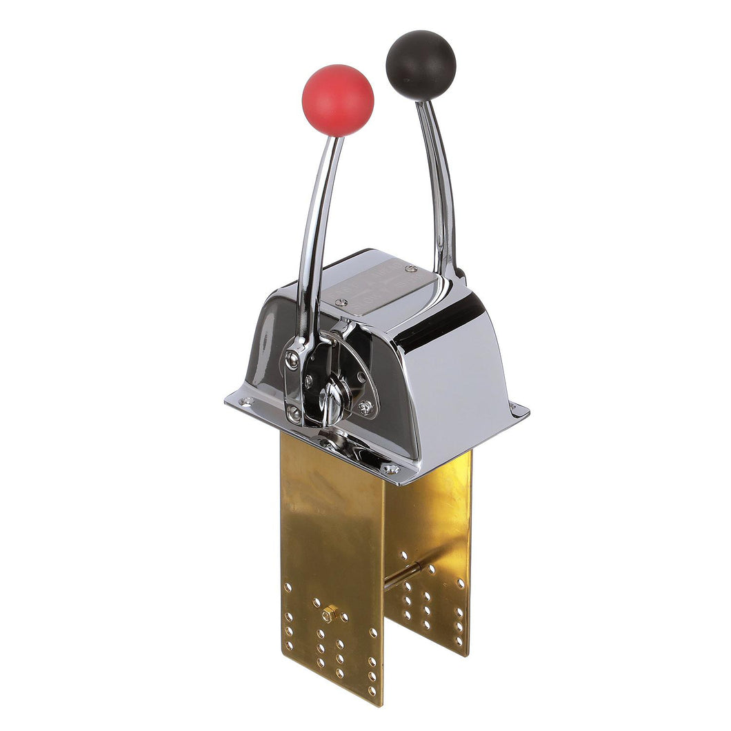 Seachoice Twin Lever Control, Chrome-Plated Brass, Red and Black Knobs, 8-5/16 In. Tall Default Title -Modern Boat Sales & Service