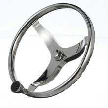 Seachoice 3 Spoke Sports Steering Wheel w/ Turning Knob, Fits 3/4-In. Tapered Shaft, 13.5-In. Diameter Default Title -Modern Boat Sales & Service