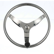 Seachoice 3 Spoke Sports Steering Wheel w/ Turning Knob, Fits 3/4-In. Tapered Shaft, 13.5-In. Diameter -Modern Boat Sales & Service