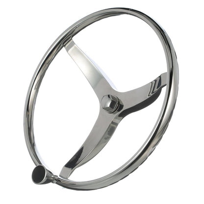 Seachoice 3 Spoke Sports Steering Wheel w/ Turning Knob, Fits 3/4 In. Tapered Shaft, 15.5 In. Diameter Default Title -Modern Boat Sales & Service