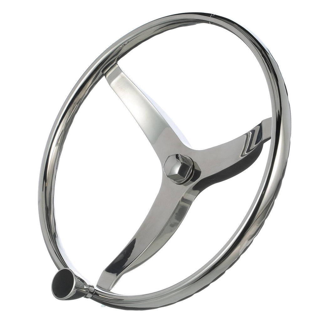 Seachoice 3 Spoke Sports Steering Wheel w/ Turning Knob, Fits 3/4 In. Tapered Shaft, 15.5 In. Diameter Default Title -Modern Boat Sales & Service