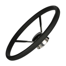 Seachoice 5-Spoke Destroyer Steering Wheel w/ Permanent Foam Grip, Stainless Steel, Black Center Cap -Modern Boat Sales & Service