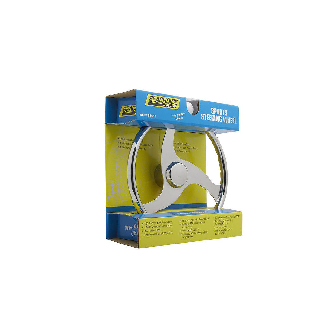 Seachoice 28611 13-1/2 In. Stainless Steel Steering Wheel w/ Knob Default Title -Modern Boat Sales & Service