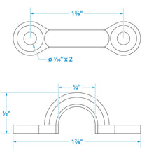 Seachoice Multi-Purpose Chrome-Plated Zinc 3/8 in. Eye Straps, Set of 4 Default Title -Modern Boat Sales & Service