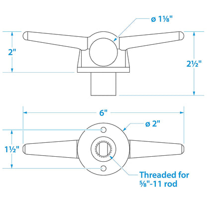 Seachoice 316 Stainless Steel Lifting Ring w/ Cleat, 6 In. Long, 1-1/8 In. Diameter Eye -Modern Boat Sales & Service
