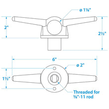 Seachoice 316 Stainless Steel Lifting Ring w/ Cleat, 6 In. Long, 1-1/8 In. Diameter Eye -Modern Boat Sales & Service