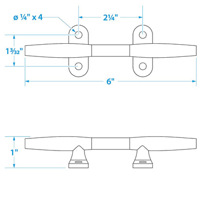 Seachoice Stainless Steel Hollow Base 6 In. Boat Dock and Anchor Line Cleat -Modern Boat Sales & Service