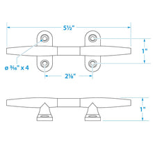 Seachoice Hollow Base Yacht Cleat, Chrome-Plated Cast Brass, 5-1/2 In. Long Default Title -Modern Boat Sales & Service
