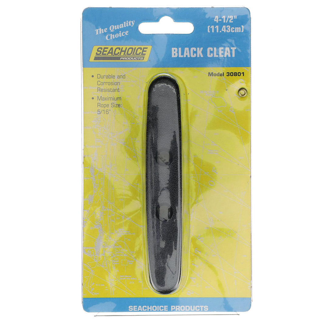 Seachoice Black Plastic Cleat, 4-1/2 in. Long, 5/16 in. Max Rope Size Default Title -Modern Boat Sales & Service