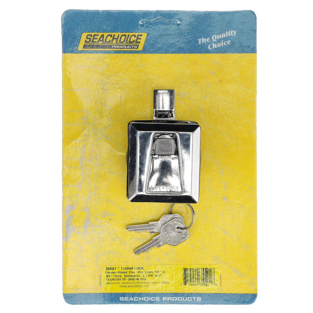 Seachoice Flush Mount Lock w/ Keys, Chrome-Plated Zinc, Requires 1-5/8 In. Cutout Default Title -Modern Boat Sales & Service