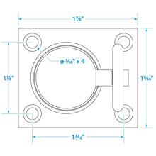 Seachoice Chrome-Plated Cast Brass Square Flush Hatch Ring Pull, 1-1/2 In. X 1-3/4 In. -Modern Boat Sales & Service