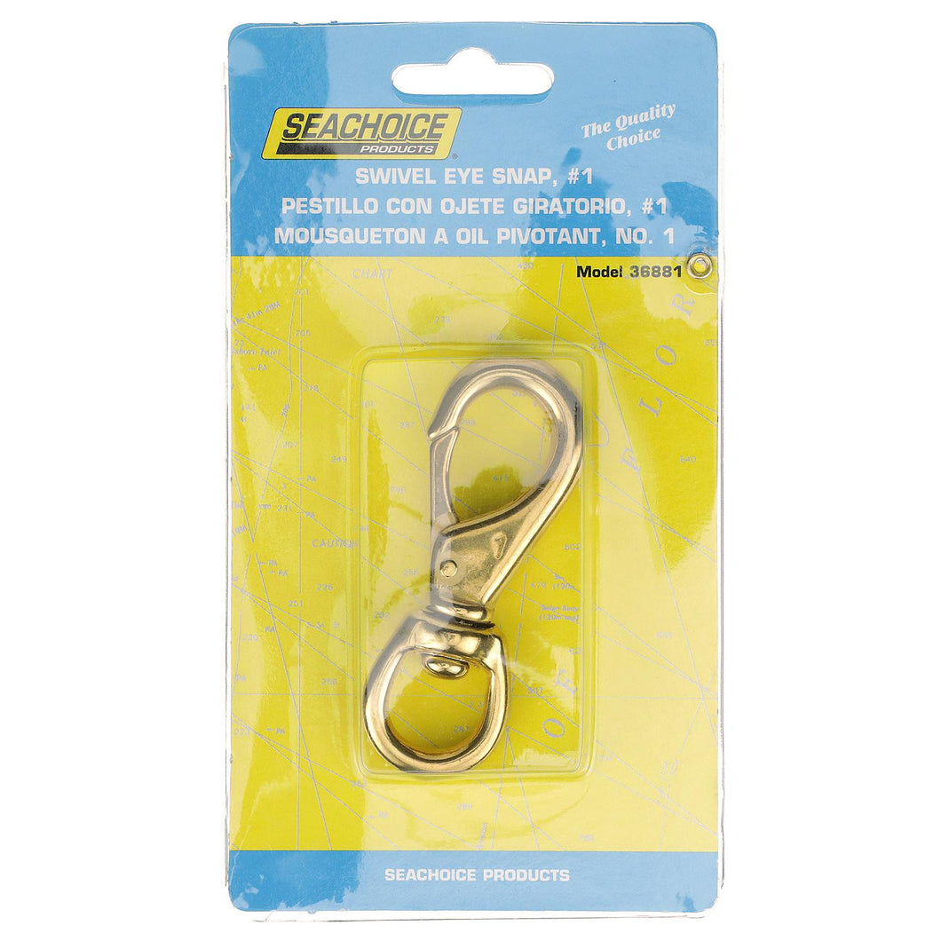 Seachoice Swivel Eye Snap, Cast Brass, Size #1, 3-1/4 In. Long, 5/8 In. ID Eye Default Title -Modern Boat Sales & Service