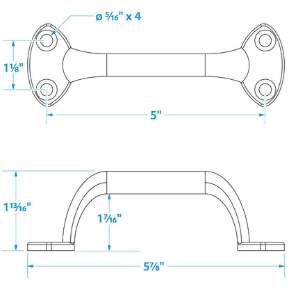 Seachoice 6 In. Transom Handle Chrome, One Size -Modern Boat Sales & Service