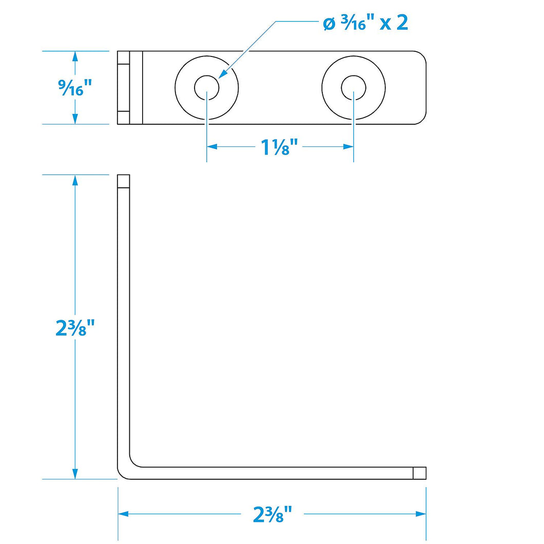 Seachoice Marine-Grade 90-Degree Angle Bracket, Polished 304 Stainless Steel, 2-3/8 in. X 1/2 in., Pack of 2 Default Title -Modern Boat Sales & Service