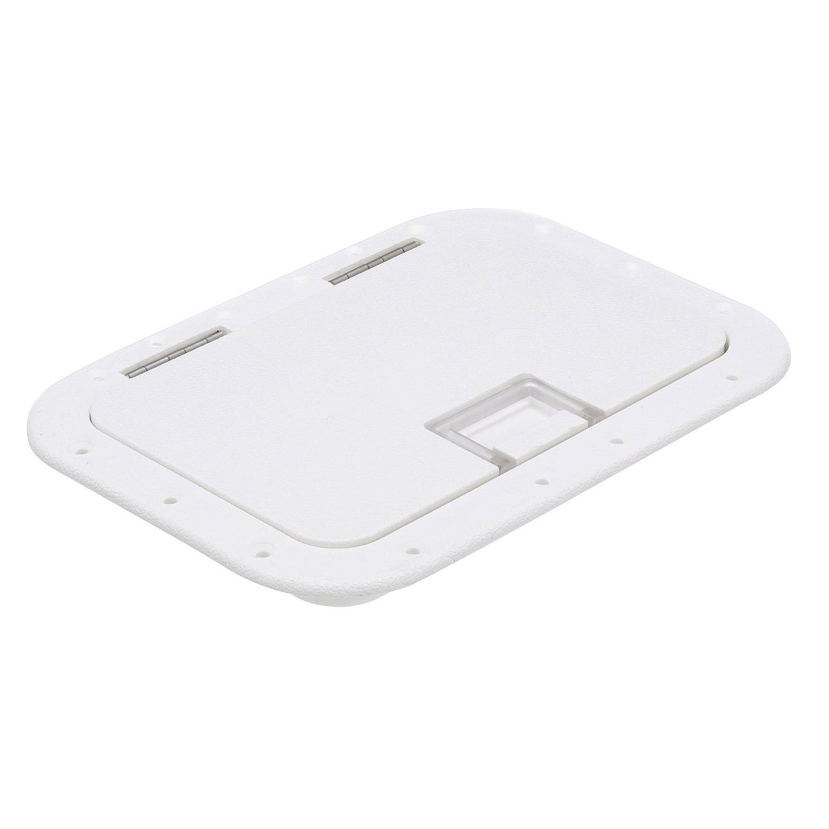 Seachoice Hinged Hatch, Arctic White, 7 in. X 11 in. Inner Dimensions, Acetone Proof Polypropylene -Modern Boat Sales & Service