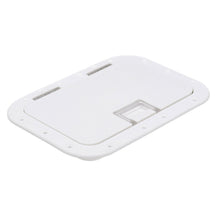 Seachoice Hinged Hatch, Arctic White, 7 in. X 11 in. Inner Dimensions, Acetone Proof Polypropylene -Modern Boat Sales & Service