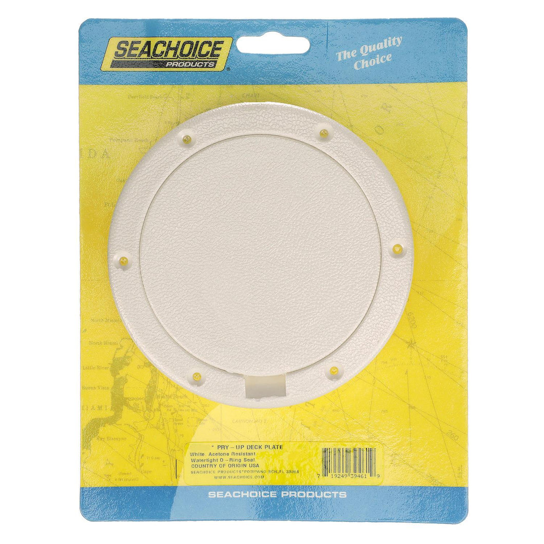 Seachoice White Pry-Up Deck Plate, Watertight, Up to 6-1/2 in. Diameter Hole Default Title -Modern Boat Sales & Service