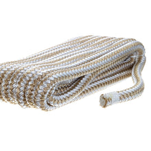 Seachoice Double-Braid Nylon Dock Line w/ Eye Splice, Pre-Shrunk, Heat Stabilized, 3/8 In. X 15 Ft., Gold White -Modern Boat Sales & Service