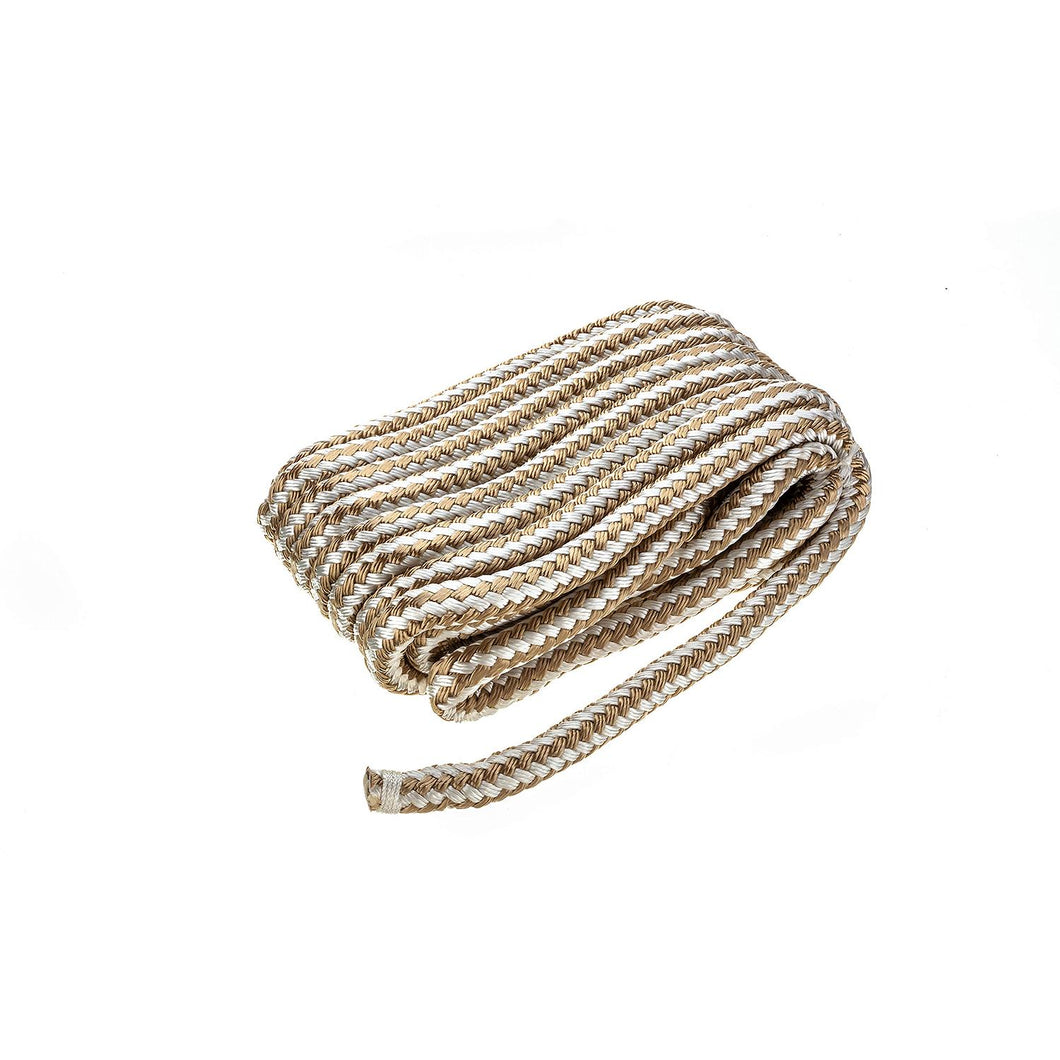 Seachoice Double-Braid Nylon Dock Line w/ Eye Splice, Pre-Shrunk, Heat Stabilized, 5/8 In. X 25 Ft., Gold White Default Title -Modern Boat Sales & Service