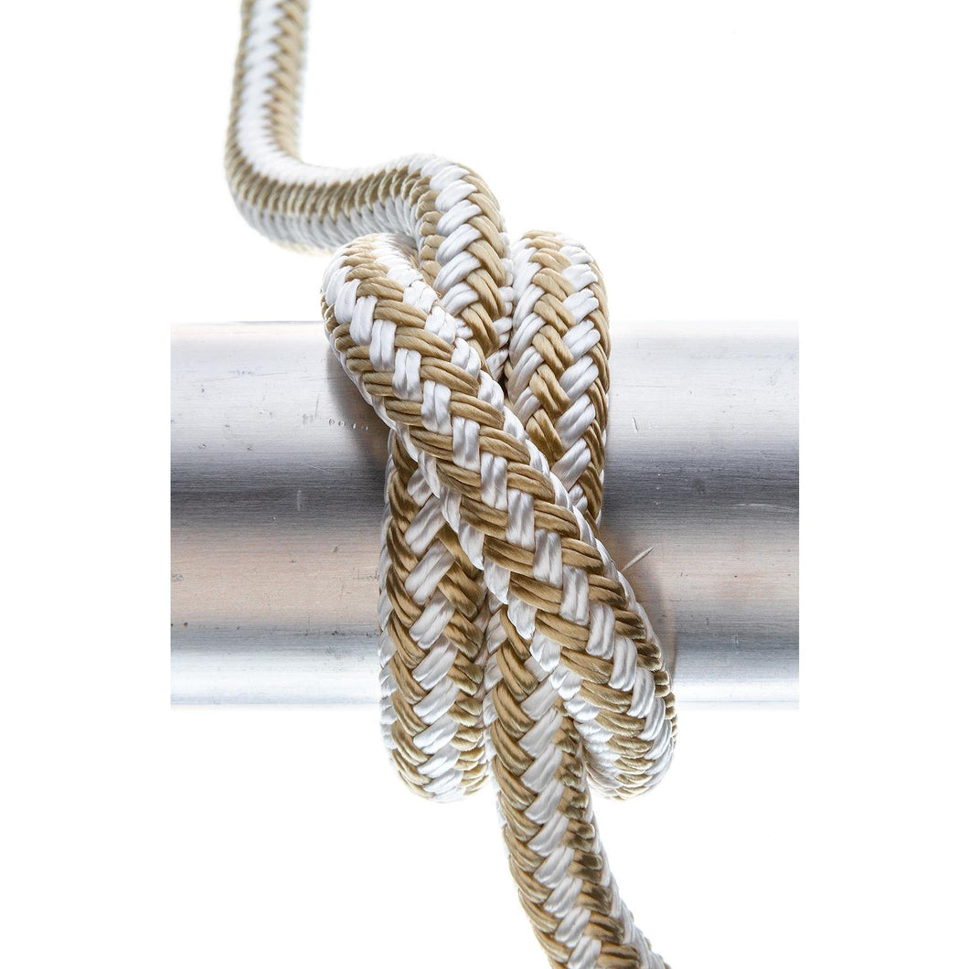 Seachoice Double-Braid Nylon Dock Line w/ Eye Splice, Pre-Shrunk, Heat Stabilized, 3/8 In. X 20 Ft., Gold White Default Title -Modern Boat Sales & Service