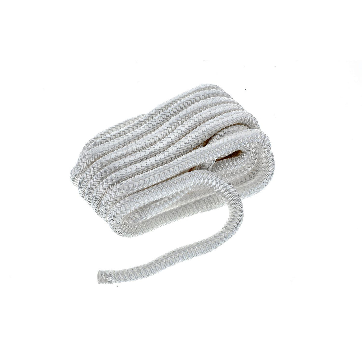 Seachoice Double-Braid Nylon Dock Line w/ Eye Splice, Pre-Shrunk, Heat Stabilized, 1/2 In. X 25 Ft., White -Modern Boat Sales & Service