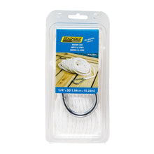 Seachoice Anchor Line Rope, Hollow Braid, Polypropylene, White, Spring Hook, 1/4 In. X 50 Ft. -Modern Boat Sales & Service