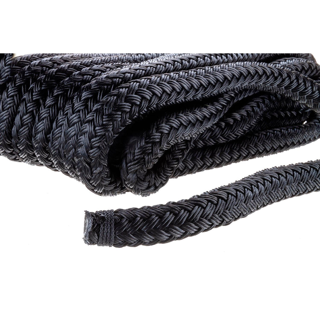 Seachoice Double-Braid Nylon Dock Line w/ Eye Splice, Pre-Shrunk, Heat Stabilized, 5/8 In. X 25 Ft., Black Default Title -Modern Boat Sales & Service