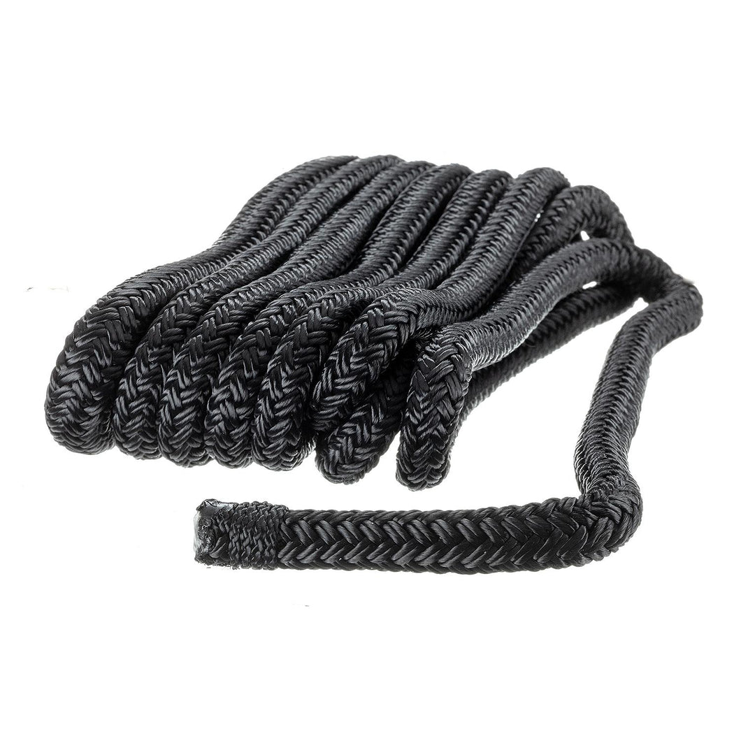 Seachoice 40501 Double-Braid Nylon Dock Line w/ Eye Splice, Pre-Shrunk, Heat Stabilized, 3/8 In. X 10 Ft., Black Default Title -Modern Boat Sales & Service