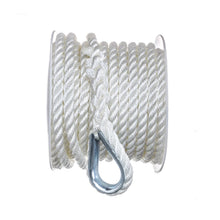 Seachoice Anchor Line Rope, 3-Strand Twisted, White, Nylon, 3/8 In. X 50 Ft. -Modern Boat Sales & Service