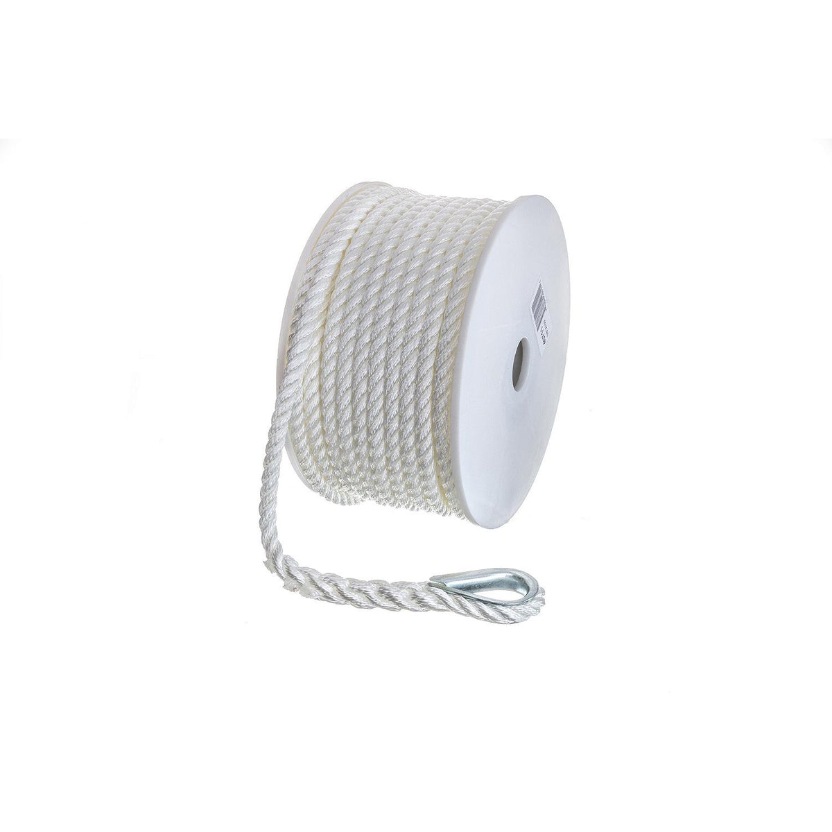 Seachoice Anchor Line Rope, 3-Strand Twisted, White, Nylon, 3/8 In. X 100 Ft. -Modern Boat Sales & Service