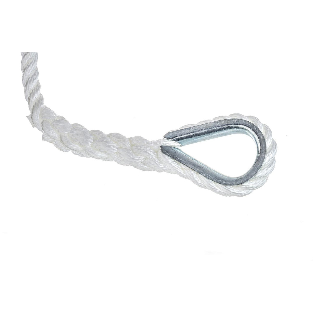 Seachoice Anchor Line Rope, 3-Strand Twisted, White, Nylon, 3/8 In. X 100 Ft. Default Title -Modern Boat Sales & Service