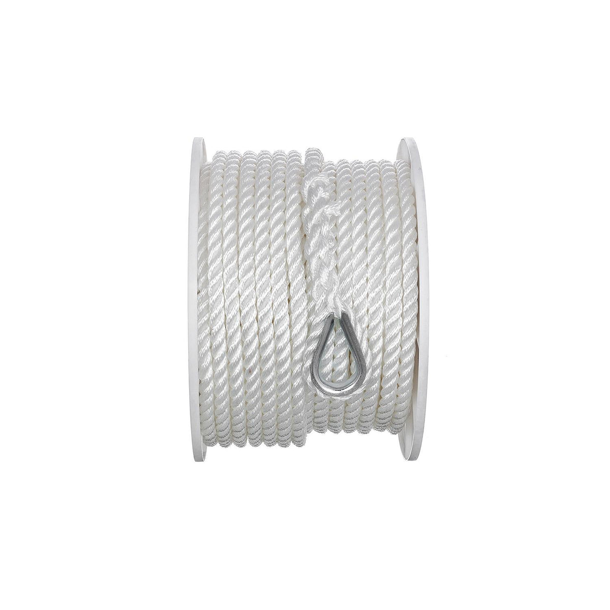 Seachoice Anchor Line Rope, 3-Strand Twisted, White, Nylon, 1/2 in. X 150 Ft. Default Title -Modern Boat Sales & Service