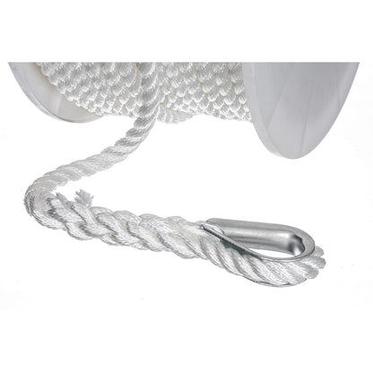 Seachoice Anchor Line Rope, 3-Strand Twisted, White, Nylon, 1/2 in. X 150 Ft. -Modern Boat Sales & Service