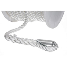 Seachoice Anchor Line Rope, 3-Strand Twisted, White, Nylon, 1/2 in. X 150 Ft. -Modern Boat Sales & Service