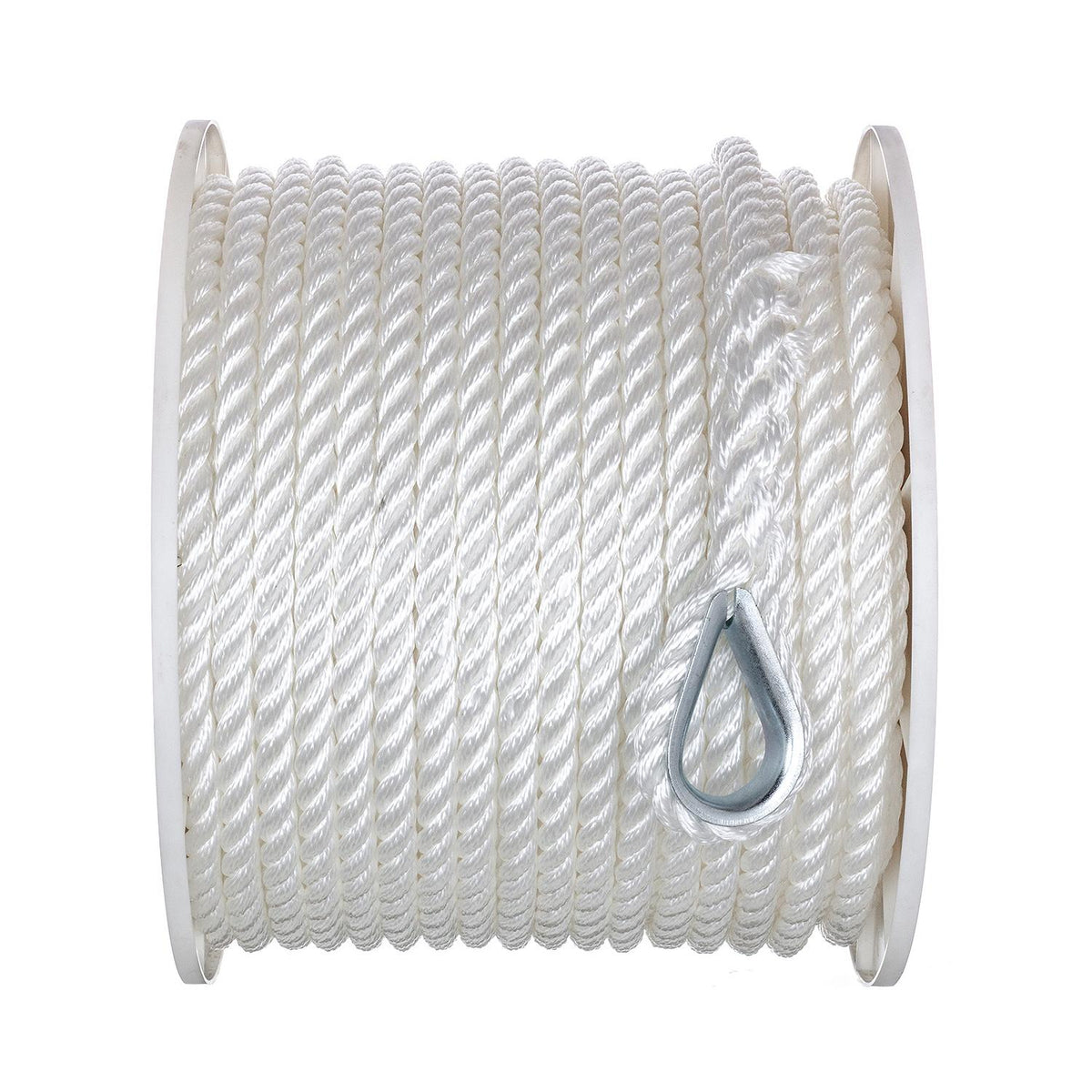 Seachoice Anchor Line Rope, 3-Strand Twisted, White, Nylon, 1/2 In. X 200 In. -Modern Boat Sales & Service