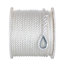 Seachoice Anchor Line Rope, 3-Strand Twisted, White, Nylon, 1/2 In. X 200 In. -Modern Boat Sales & Service