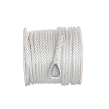 Seachoice Anchor Line Rope, 3-Strand Twisted, White, Nylon, 1/2 in. X 250 Ft. -Modern Boat Sales & Service