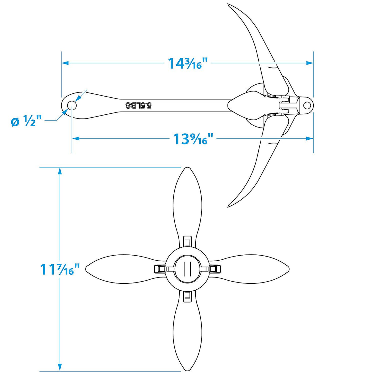 Seachoice Folding Grapnel Boat Anchor, 5.5 Lbs. -Modern Boat Sales & Service