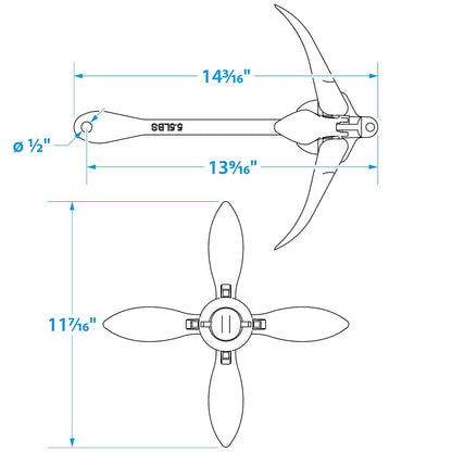 Seachoice Folding Grapnel Boat Anchor, 5.5 Lbs. -Modern Boat Sales & Service