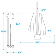 Seachoice Utility Anchor w/ Slip Ring, Size 7E, Galvanized Steel Default Title -Modern Boat Sales & Service