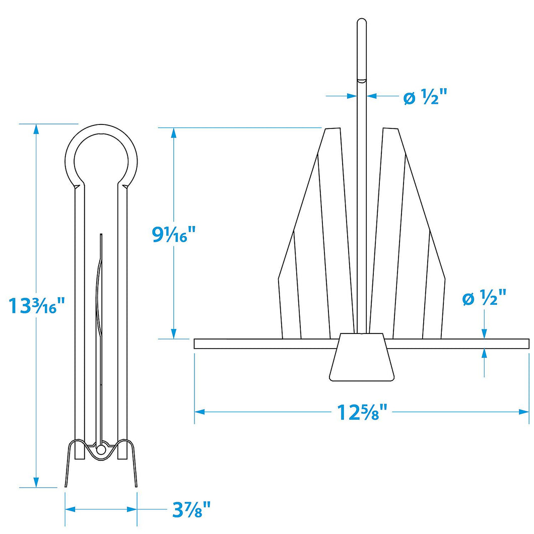 Seachoice Utility Anchor w/ Slip Ring, Size 7E, Galvanized Steel Default Title -Modern Boat Sales & Service