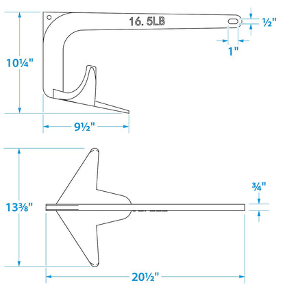 Seachoice Claw Boat Anchor, Hot-Dipped Galvanized Steel, 16.5 Lbs., for 30-Ft. Boat Default Title -Modern Boat Sales & Service