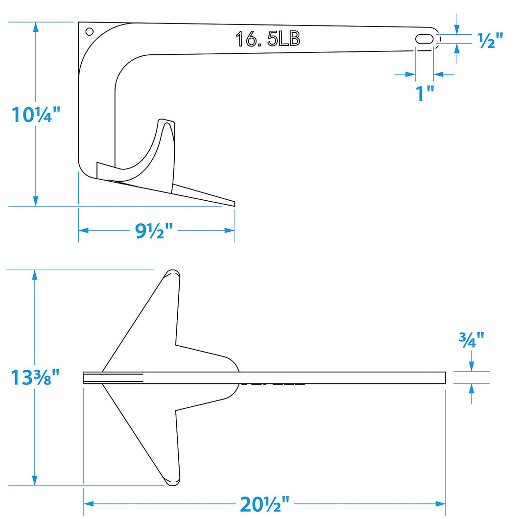 Seachoice Claw Boat Anchor, Hot-Dipped Galvanized Steel, 16.5 Lbs., for 30-Ft. Boat Default Title -Modern Boat Sales & Service