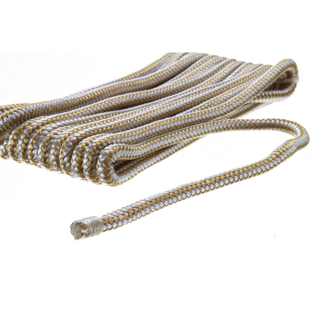 Seachoice Double-Braid Nylon Fender Line, 1/4 In. X 6 Ft., Gold/White Default Title -Modern Boat Sales & Service