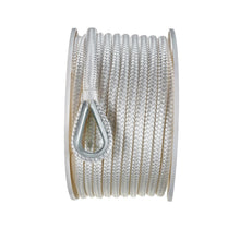 Seachoice Boat Anchor Rope, Double-Braid, Nylon, Achor Line, 3/8 in. X 100 Ft., White -Modern Boat Sales & Service